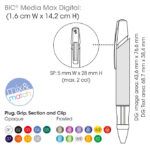 Medidas y colores bolígrafos BIC Media Max Digital