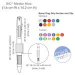 Medidas y colores Bolígrafos publicitarios BIC Media Max