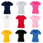Colores camiseta valueweight de mujer cuello pico