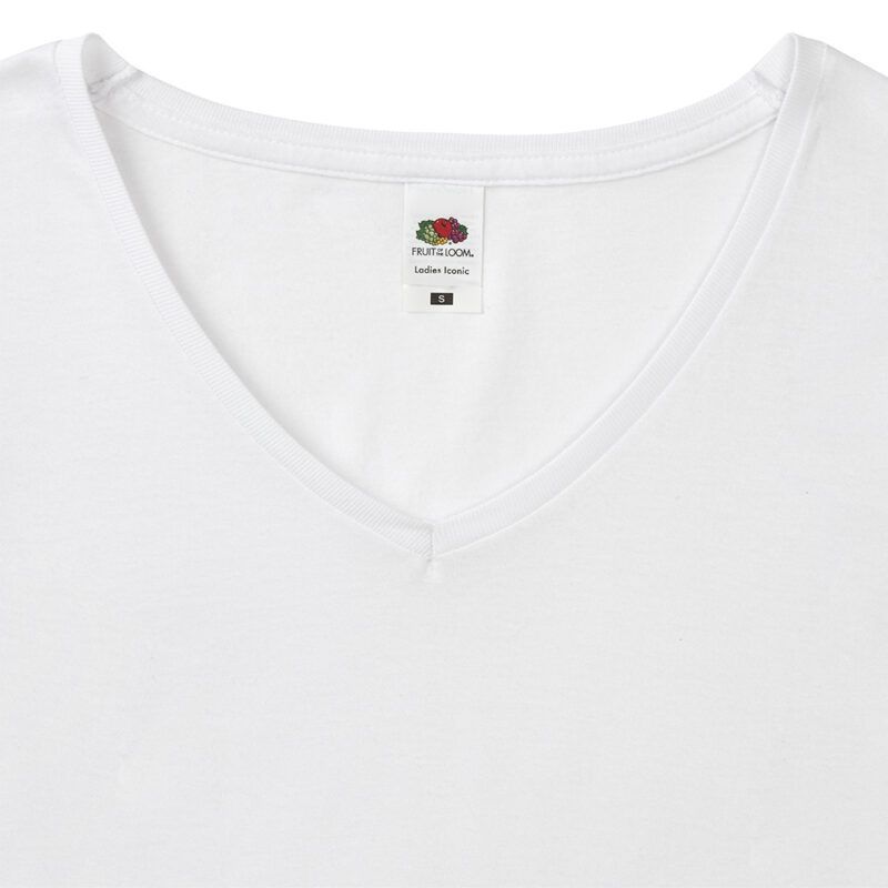 Camiseta Mujer Blanca Iconic V-Neck Makito 1319 personalizadas Laduda Publicidad 1319-000-3