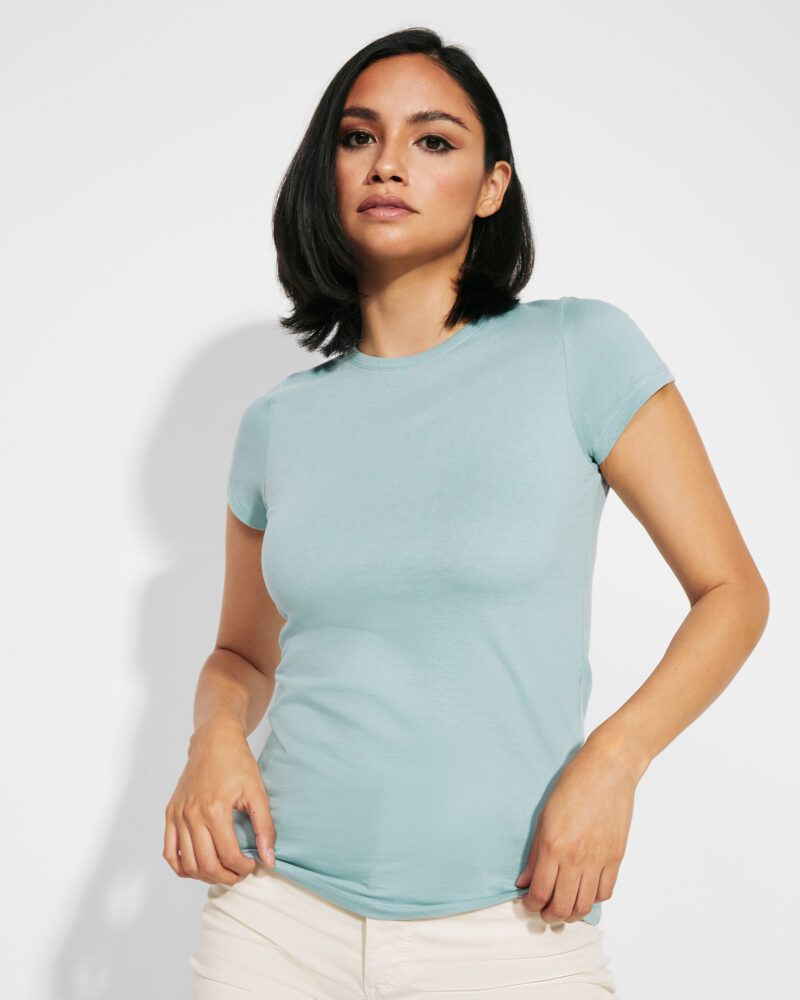 Roly - CAPRI 6683_126_3_2 camiseta de mujer manga corta de algodón entallada detalle 2