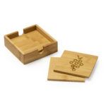 Stamina - ALGOR Set de 4 posavasos de bambú en caja de bambú personalizar laduda publicidad 4113_29_3_2