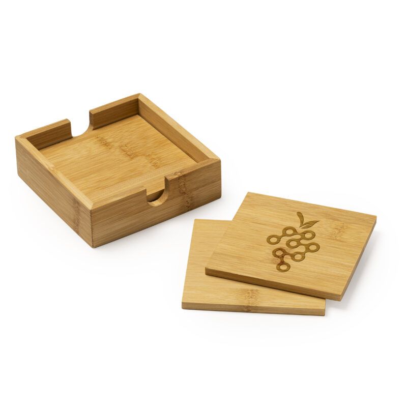 Stamina - ALGOR Set de 4 posavasos de bambú en caja de bambú personalizar laduda publicidad 4113_29_3_2