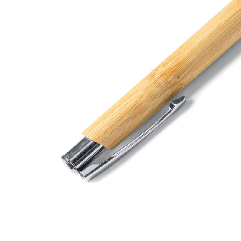 Stamina - BESKY Bolígrafo de bambú y pulsador en acabado metalizado personaliza laduda publicidad 8093_29_3_3